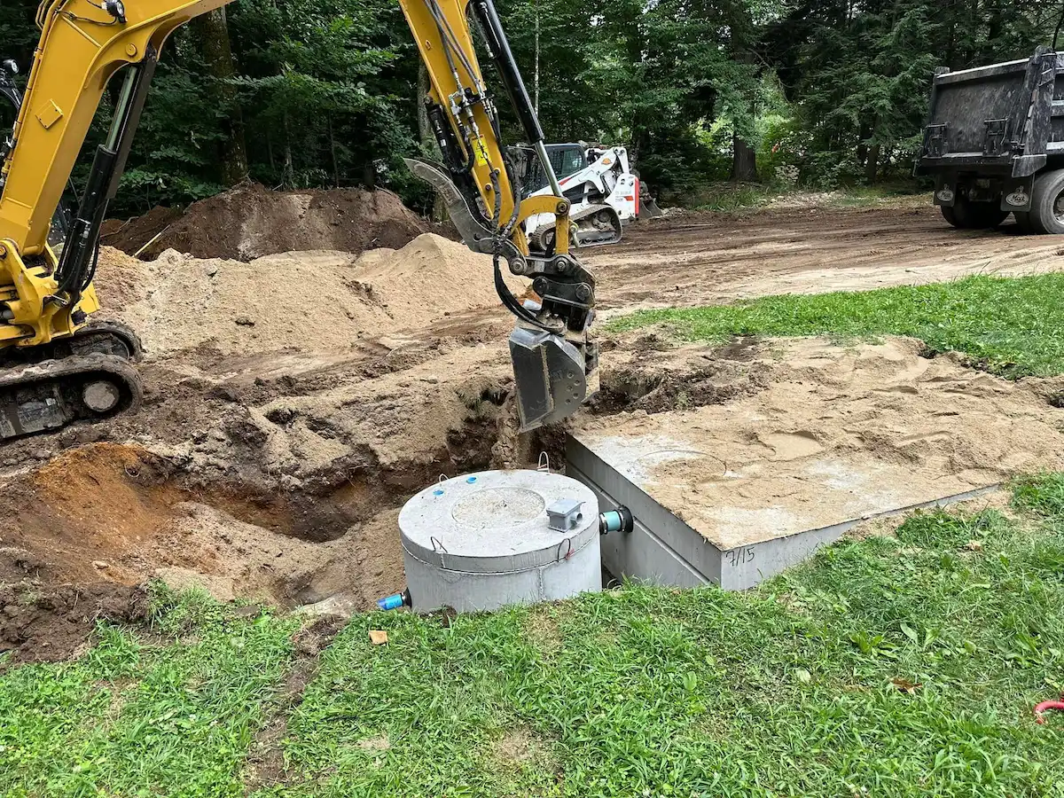 Excavator at work in York County